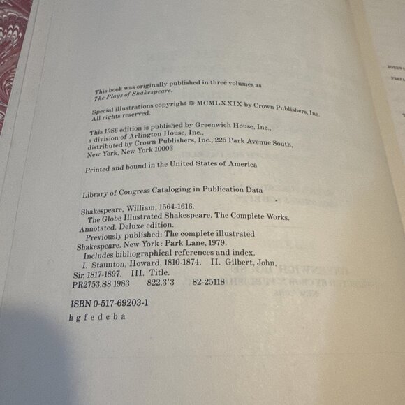 The Globe Illustrated Shakespeare Complete Works Annotated Leather Gilt 1986 - Picture 16 of 16
